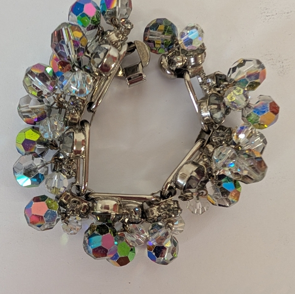 Juliana Jewelry - Bracelet Juliana Moveable Aurora Borealis Beads, Iridescent Beads, Smokey Gray